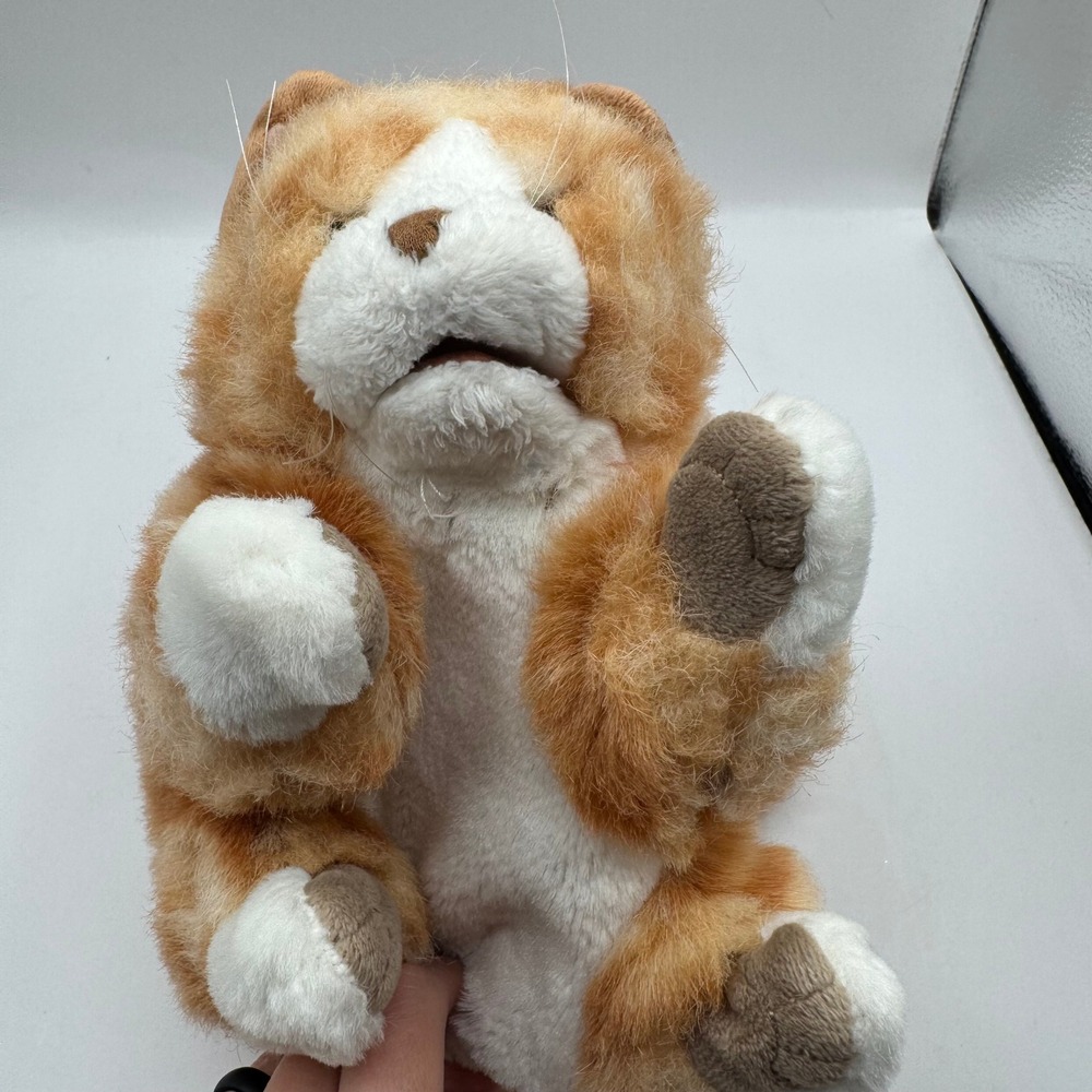 Folkmanis Orange Tabby Kitten Hand Puppet Plush Toy Orange White Ginger Cat 2845 - Picture 2 of 7